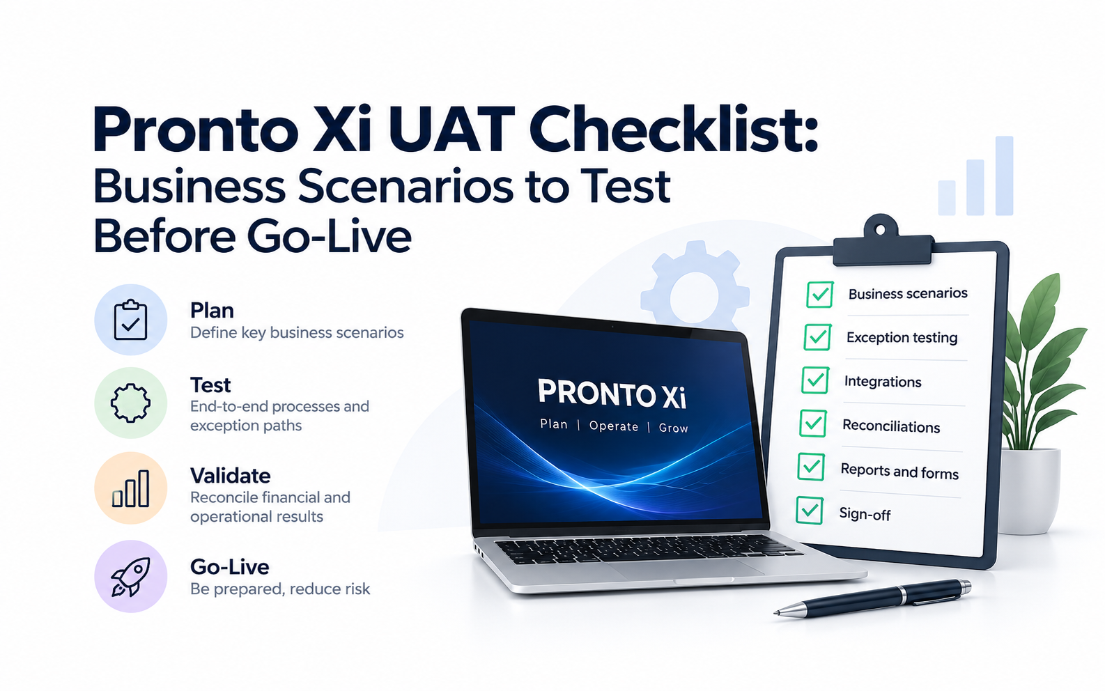 Pronto Xi UAT Checklist: Business Scenarios to Test Before Go-Live